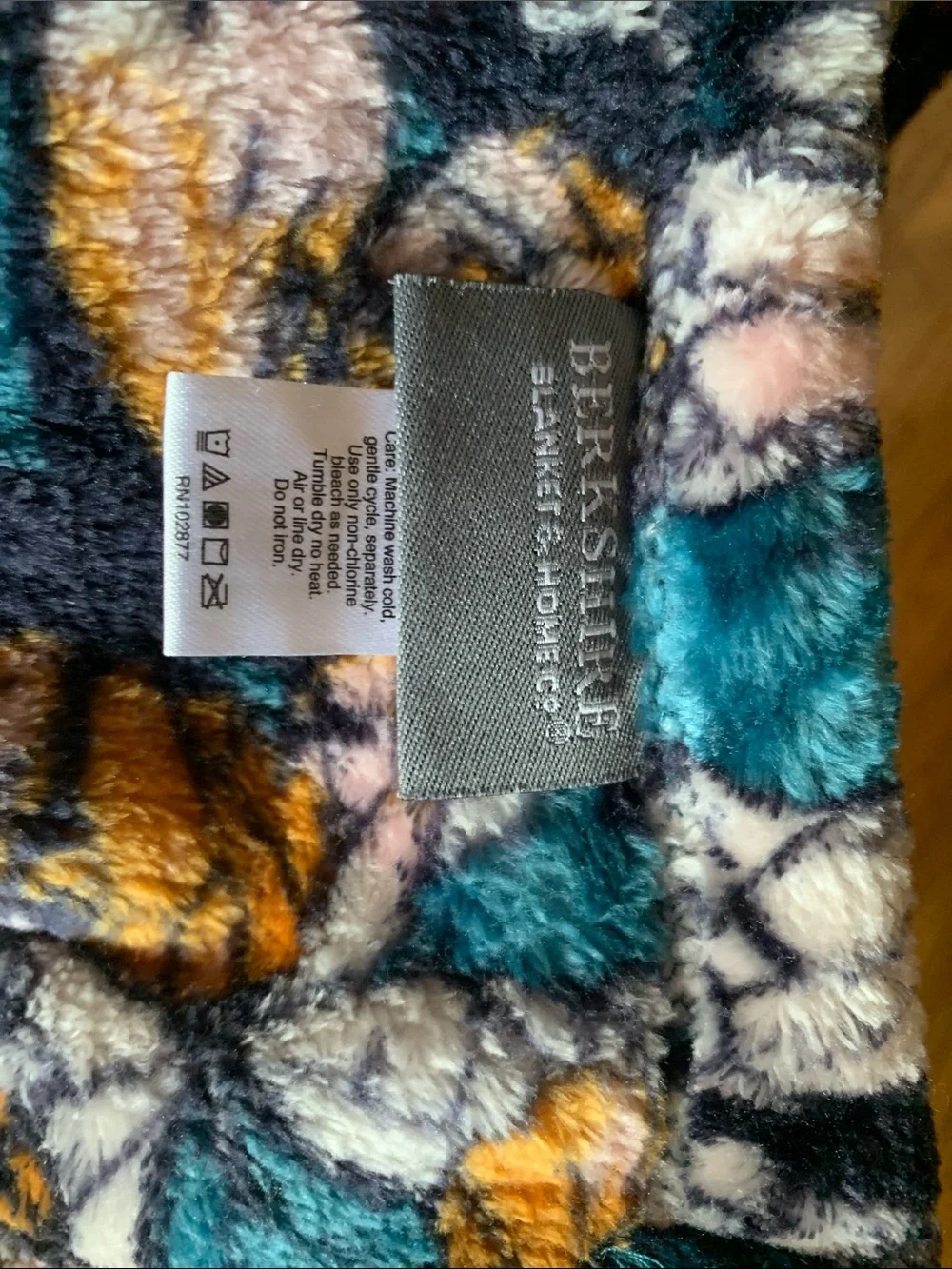Berkshire Teal, Orange & White Butterfly Plush Throw
